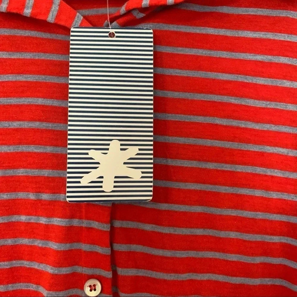 Splendid Striped Dolman Sleeve Polo Button Down Red Size M NWT - Picture 11 of 11